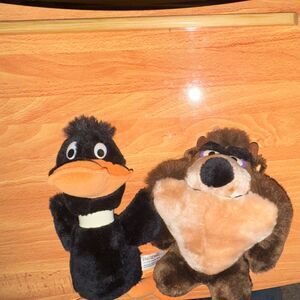 24K Company Looney Tunes Daffy Duck & Tasmanian Devil Stuffed Animals 1993